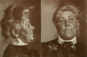 Lizzie Smith, age 54, of Woodville, Mich., was arrested February 28, 1908 for passing counterfeit money