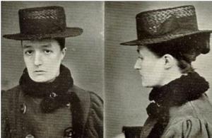 Minnie Osbourne's mugshot notes that she has a broken nose