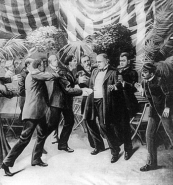 A sketch of McKinley's assassination