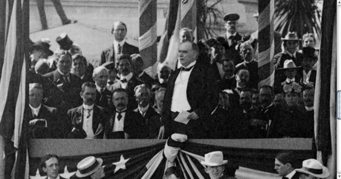 McKinley, at the PanAm Exhibition, making his last speech