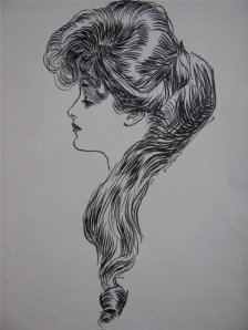 Gibson's drawing of Evelyn "The Eternal Question"
