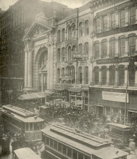 The scene outside in front during the fire