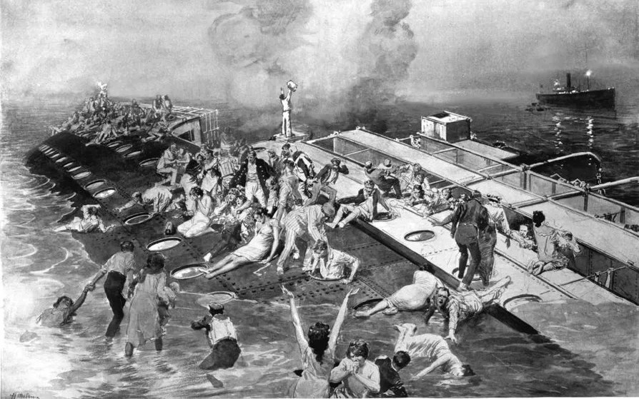 The passengers desperately tried to save themselves.